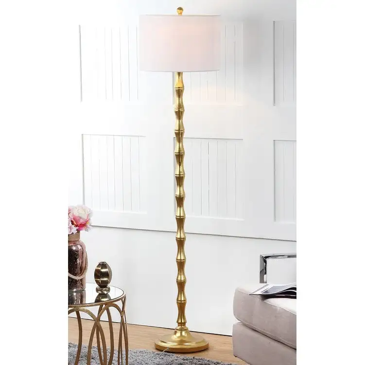 SAFAVIEH Lighting 64-inch Aurelia Antiqued Gold Floor Lamp - 15