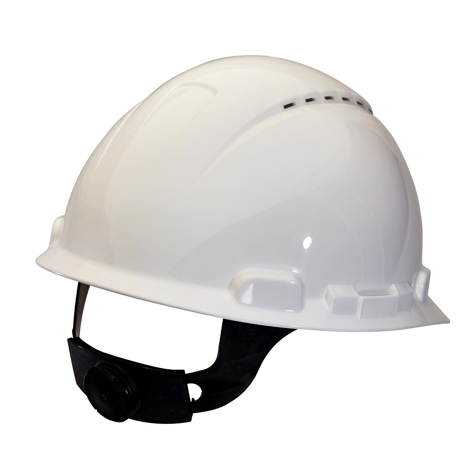 3M 4-Point Ratchet Front Brim Hard Hat White Vented