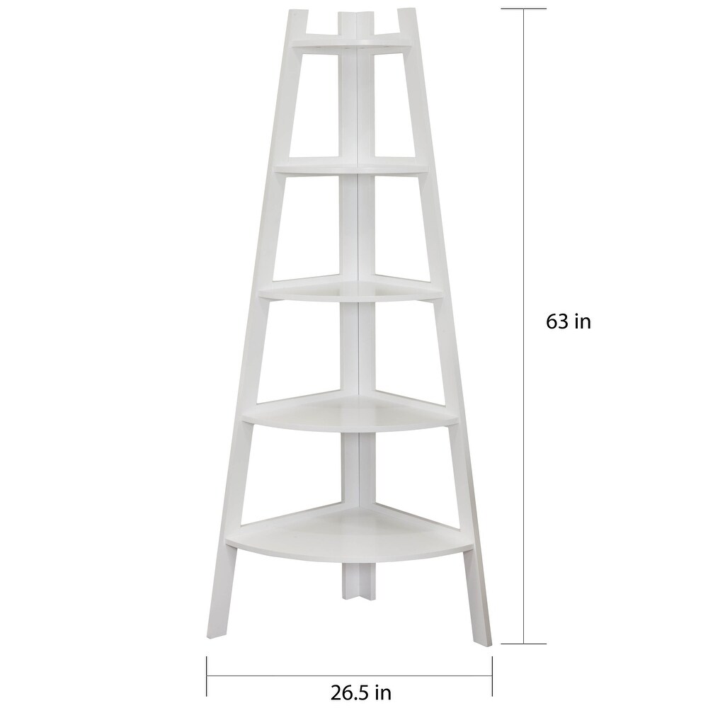 Danya B. 5 Tier Corner Ladder Display Bookshelf