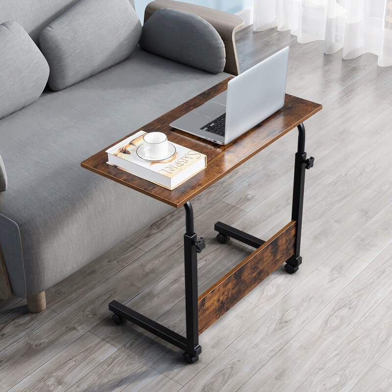 Height adjustable Chipboard   Steel Side Table with Baffle