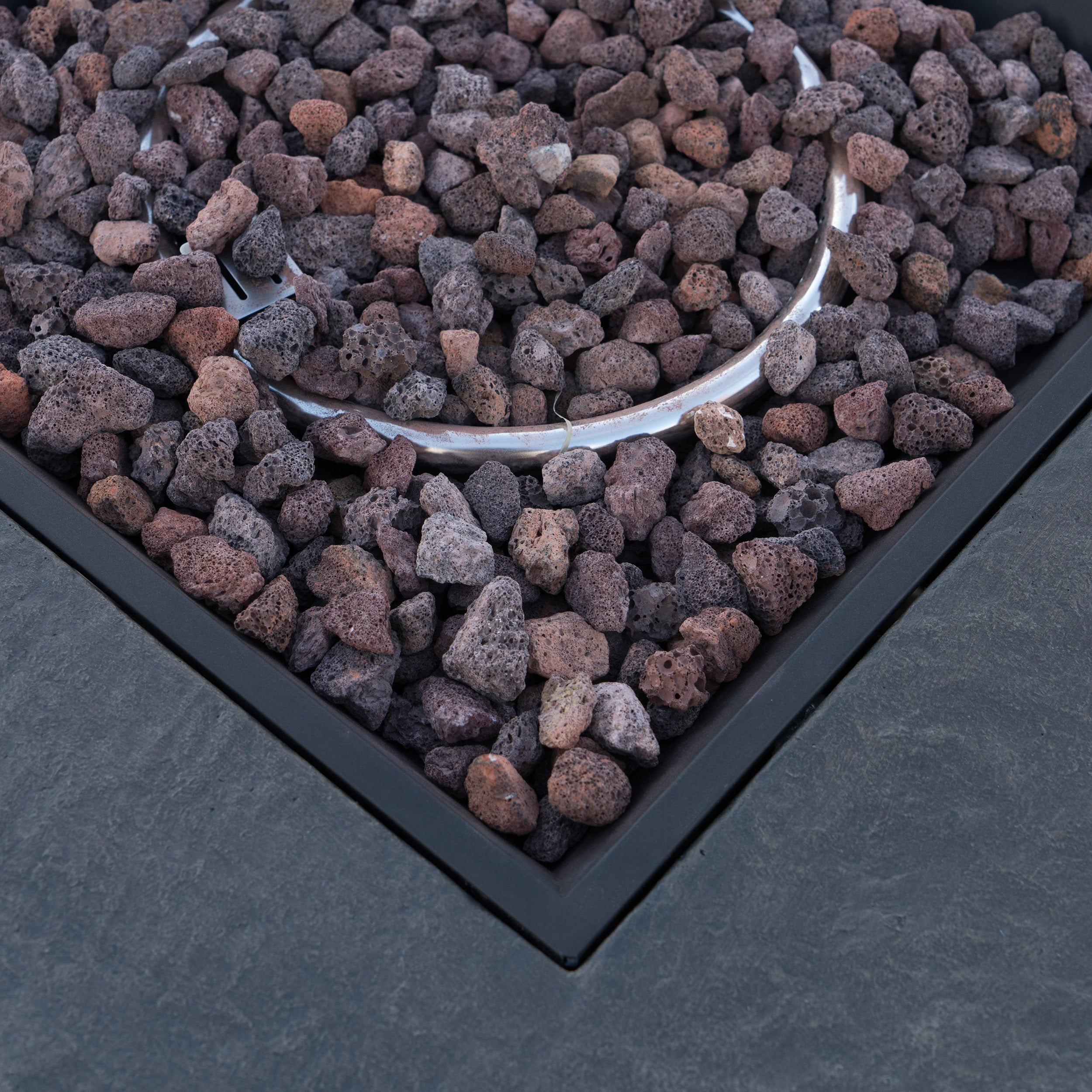 Stone Outdoor Natural Stone Finished Propane Fire Pit -- 40,000 BTU