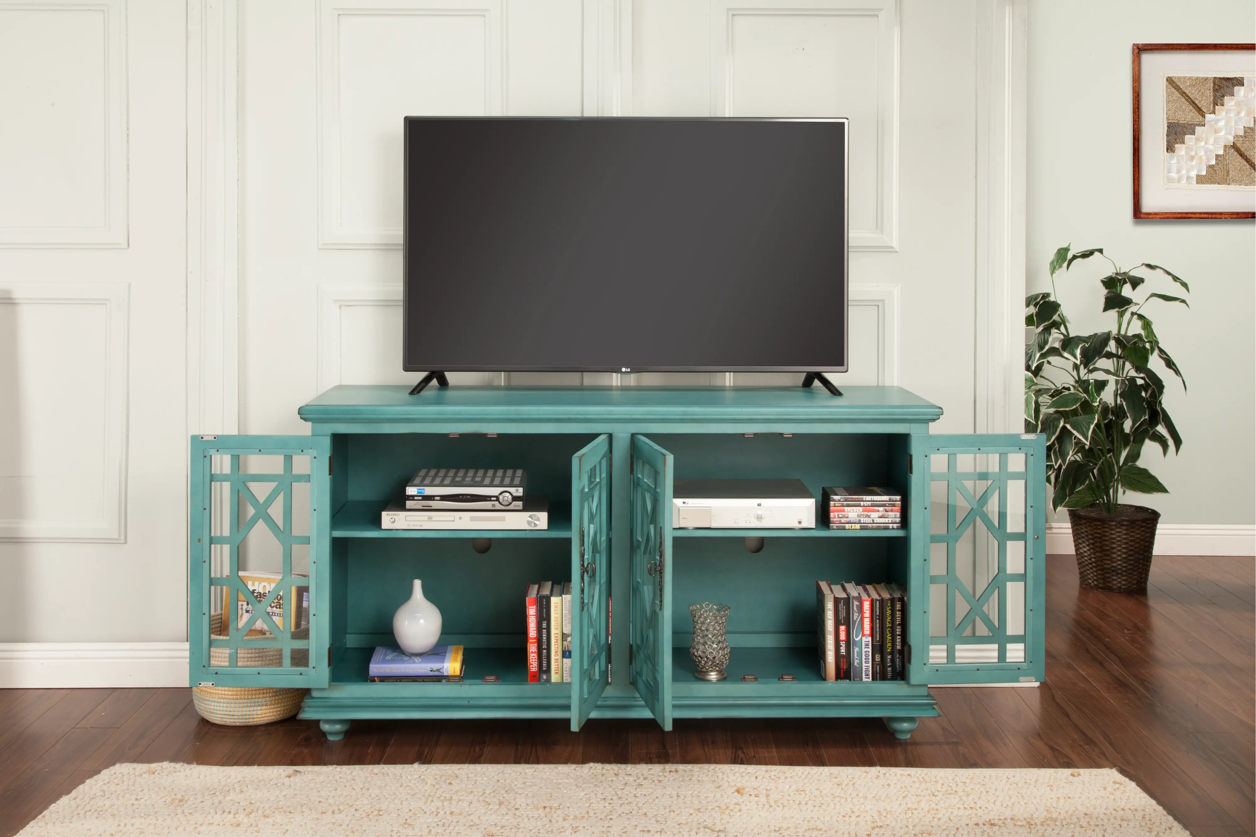 Jules Glam Teal TV Stand