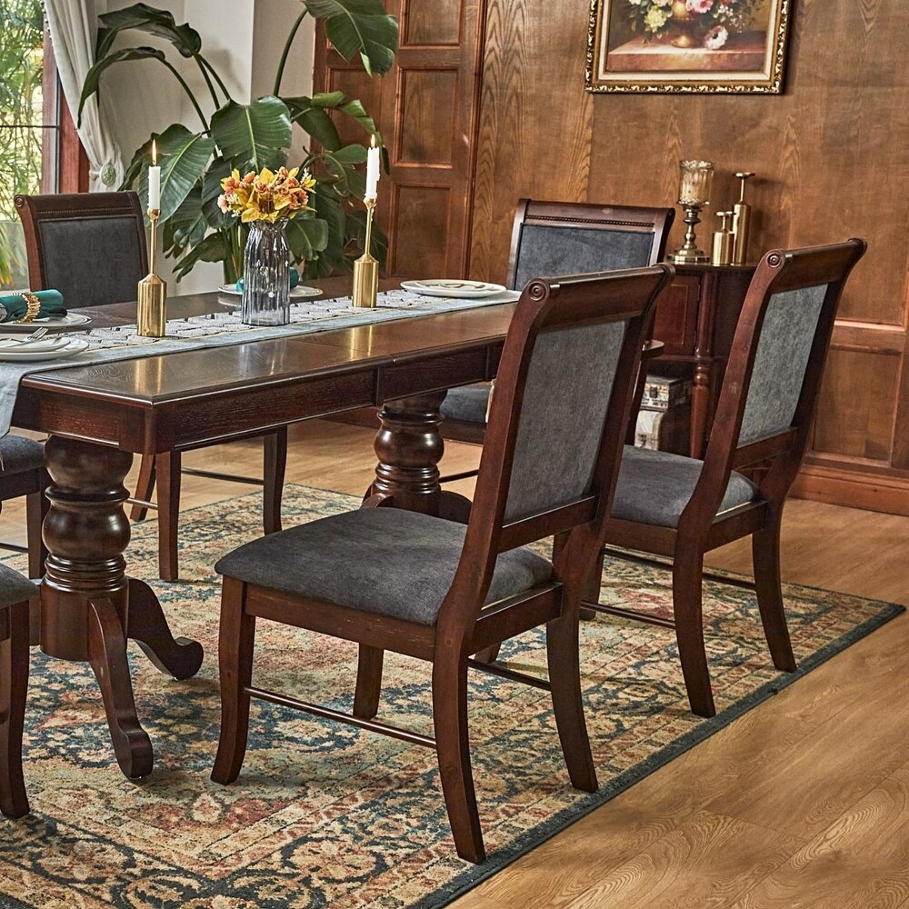 Homy Casa Upholstery Solid Wood Dining Chairs(Set of 2/4)