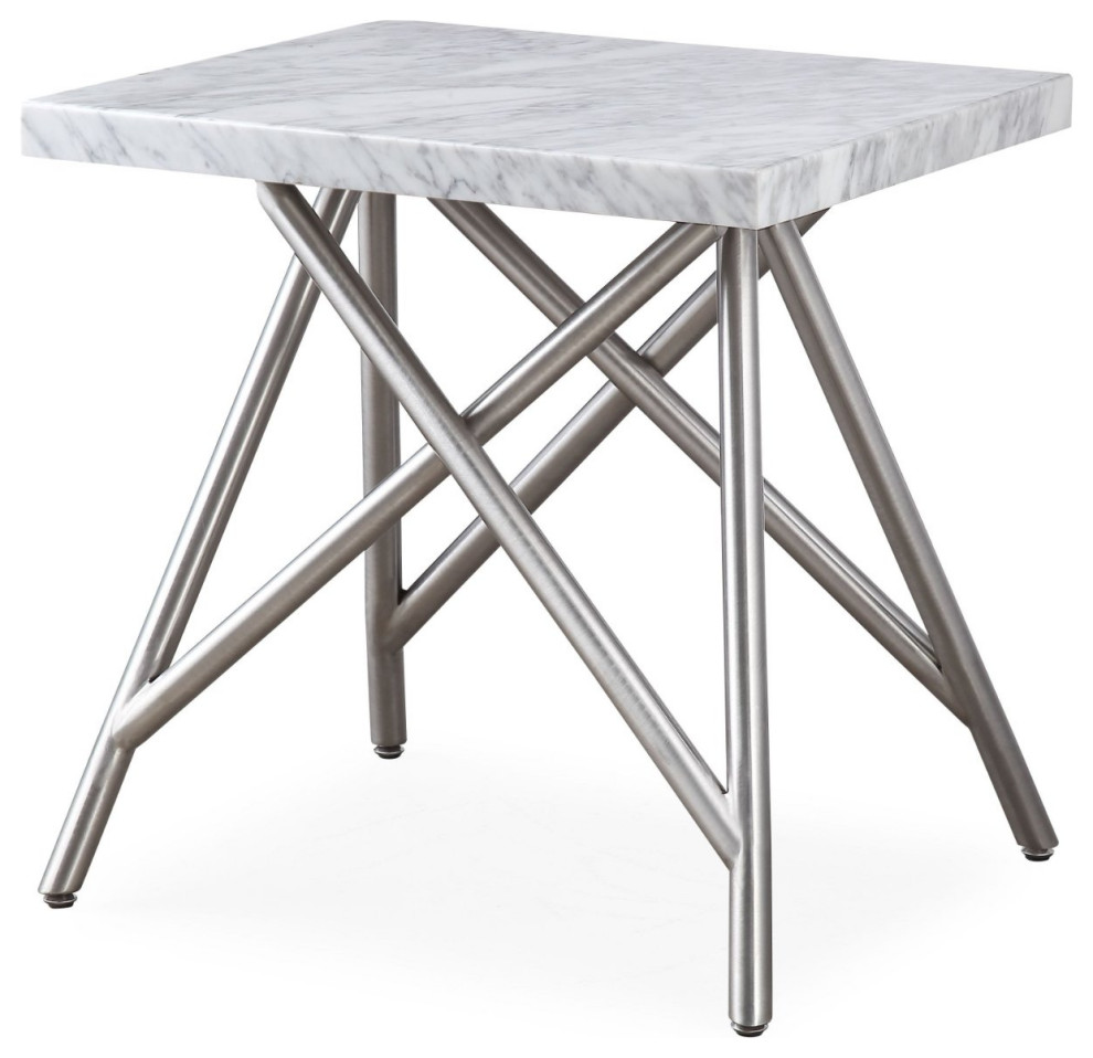 Modus Coral 3PC Coffee  amp2 End Table in Marble   Midcentury   Coffee Table Sets   by AMOC  Houzz