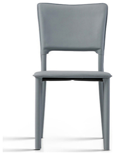 Metro Top Grain Leather Side Chair   Contemporary   Dining Chairs   by Maria Yee Inc  Houzz