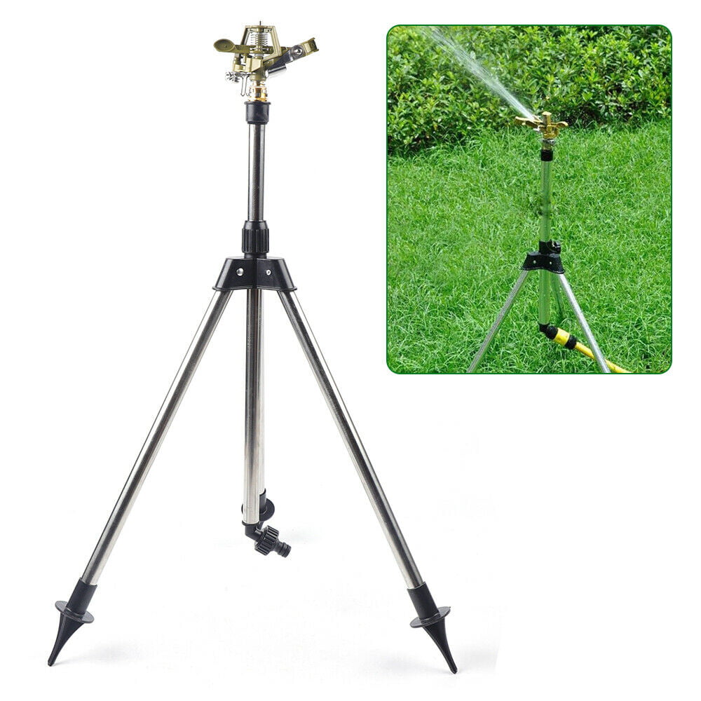 OUKANING Water Sprinkler Tripod Lawn Garden Watering Yard Irrigation System Adjustable