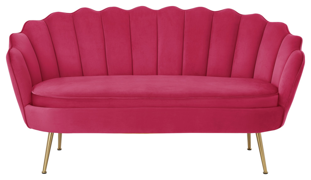 Nicole Miller Carmello Upholstered  Velvet   Midcentury   Loveseats   by Inspired Home  Houzz