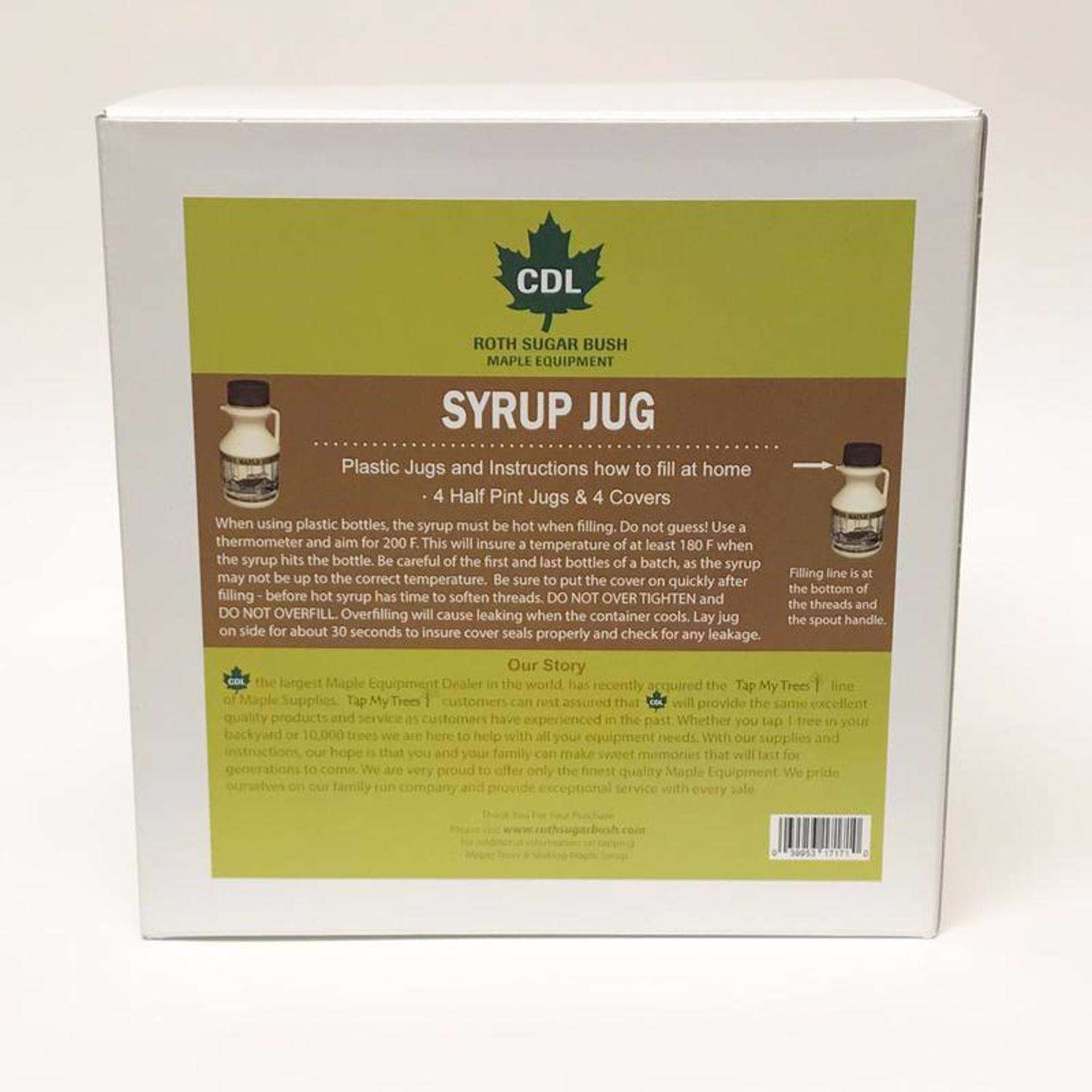 Tap My Trees 0.5 pt Plastic Maple Syrup Jug 4 pc