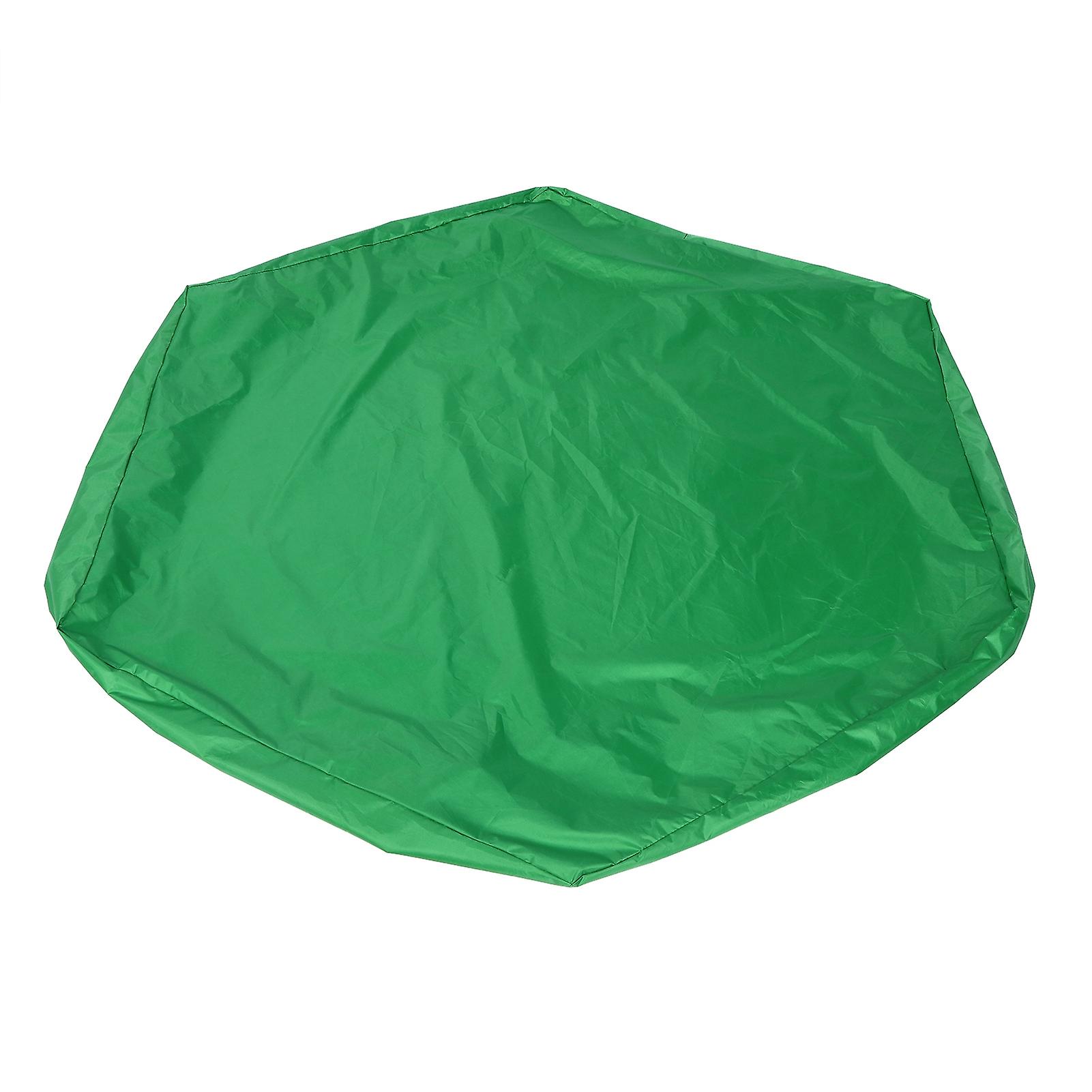 Waterproof Hexagonal Children Sand Pit Cover Protector Garden Bathing Pool Sun Shadegreen 140x110x20cm