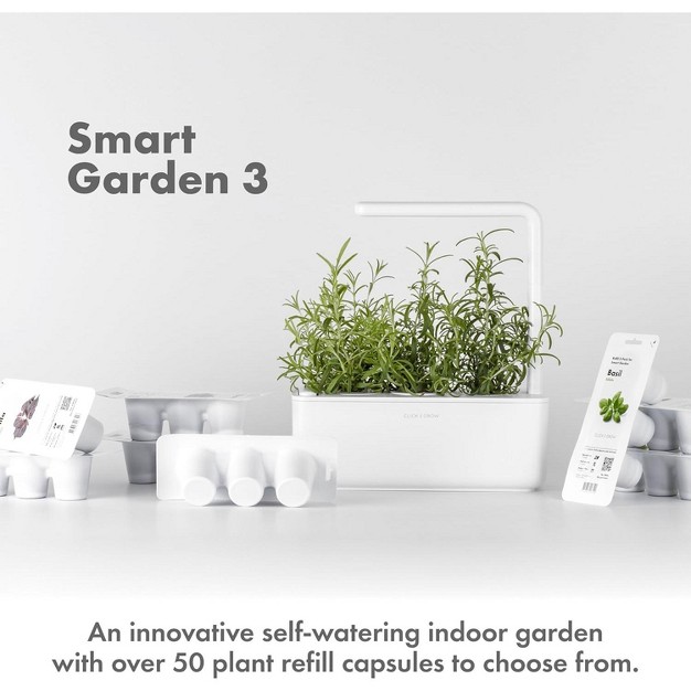 Click and Grow Indoor Herbal Tea Gardening Kit， Smart Garden 3 With Grow Light And 12 Plant Pods