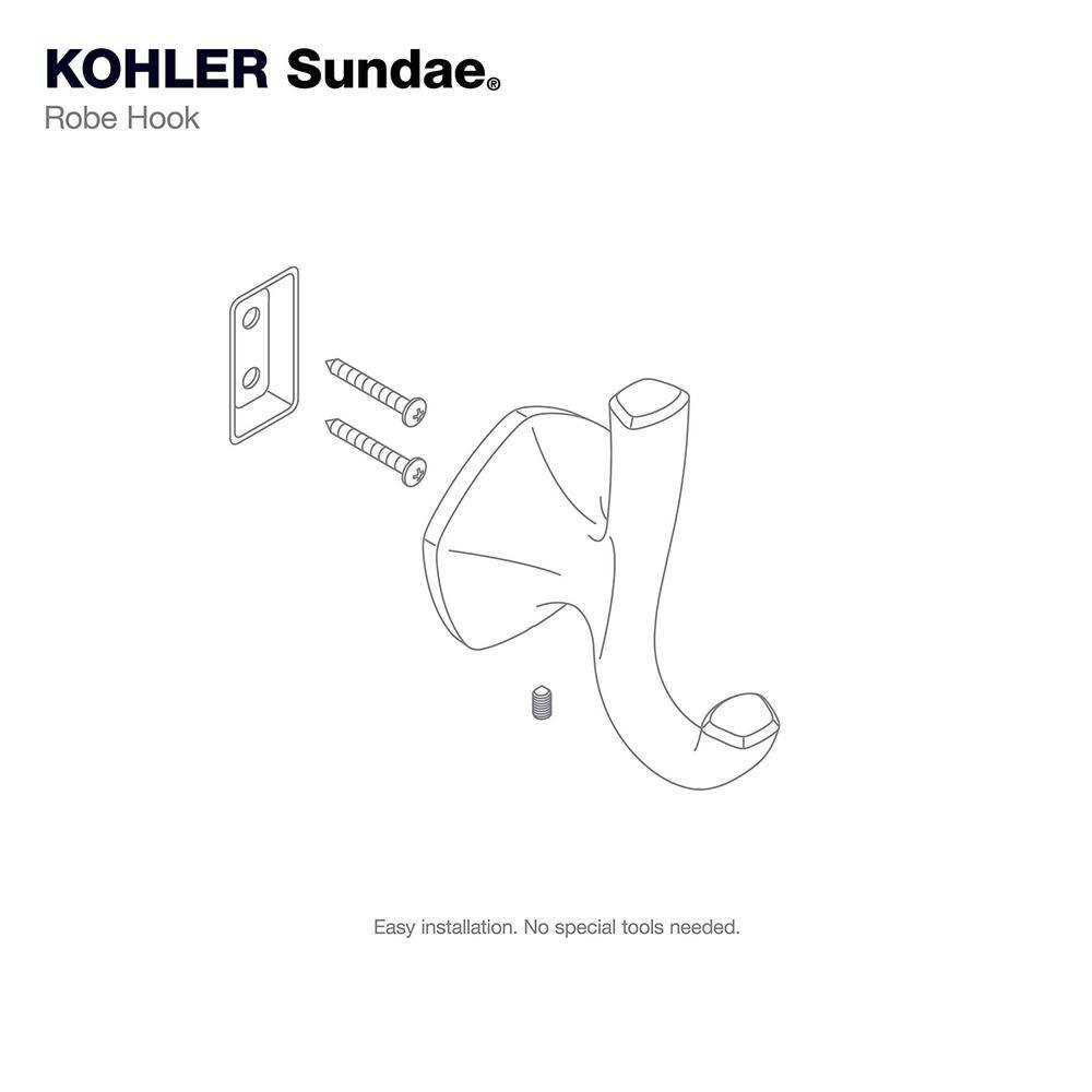 KOHLER Sundae J-Shaped Robe Hook in Matte Black R31062-BL