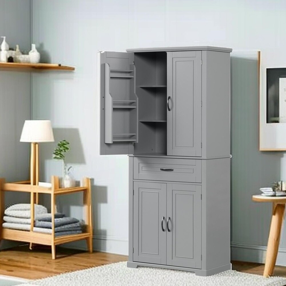 Bathroom Storage Cabinet 72 INCH  Freestanding Bathroom Cabinet Tall Slim Bath Storage Narrow With Drawer