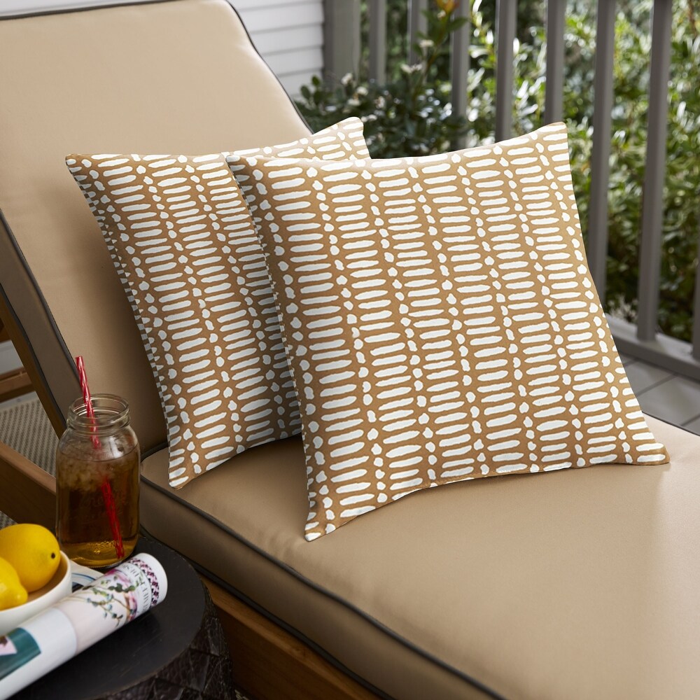 Humble + Haute Deja Stucco Indoor/Outdoor Knife Edge Square Pillows (Set of 2)