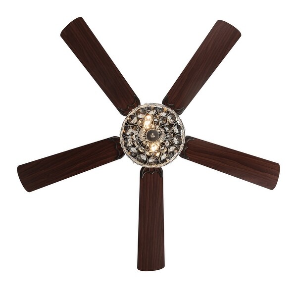 River of Goods Olivia Oil Rubbed Bronze Finish/ Crystal 52-inch LED Ceiling Fan - 52