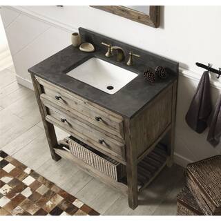 Legion Furniture Legion 36 in. W x 22 in. D Vanity in Brown with Marble Vanity Top in Black with White Basin WH8036-BR