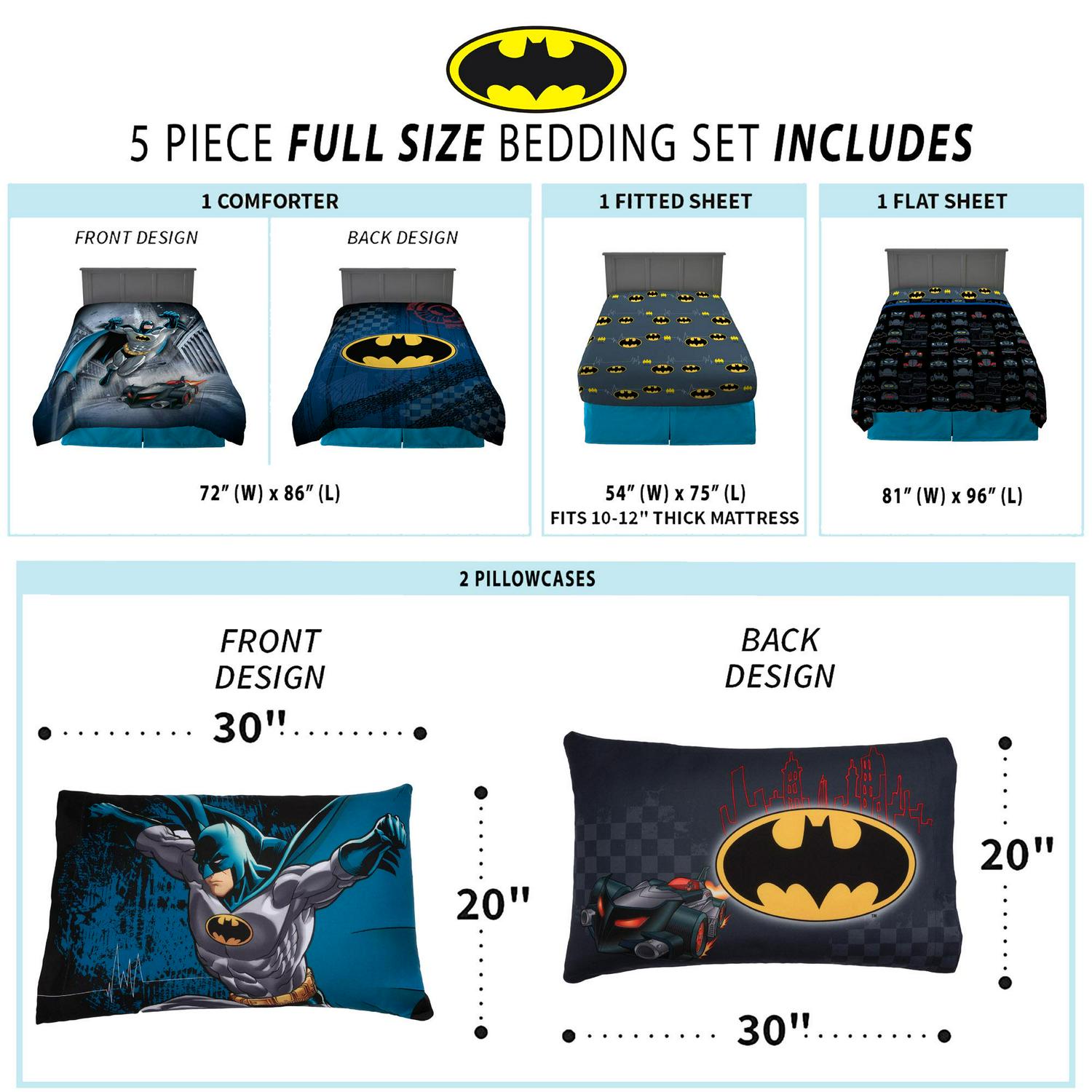 Batman Kids Full Bed in a Bag Comforter and Sheets Gray Warner Bros  Crowdfused