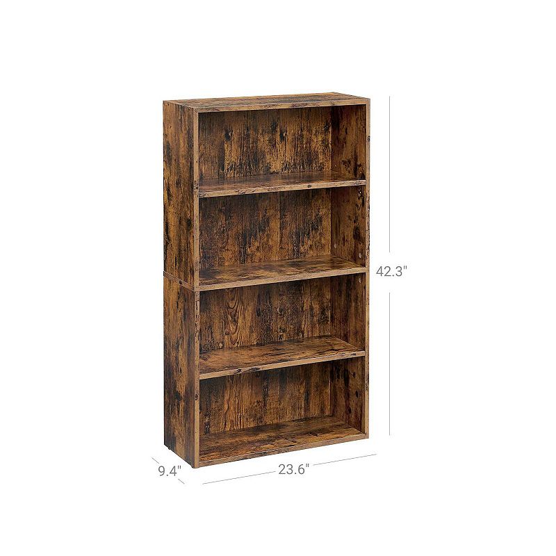 BreeBe 4 Tier Bookshelf Rustic Brown