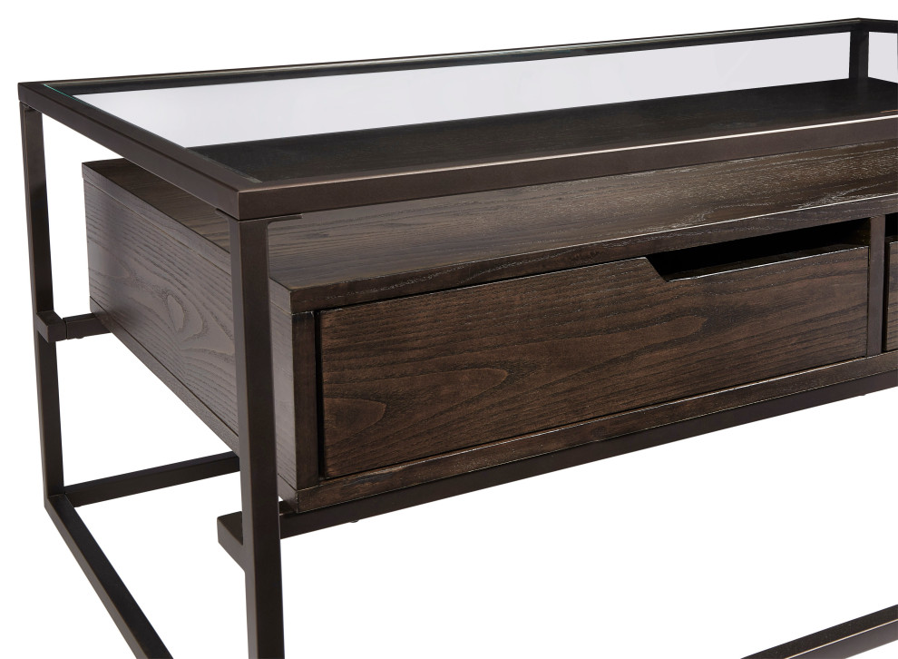 Presidio Cocktail Table  Contemporary Umber Brown   Industrial   Coffee Tables   by Progressive Furniture  Houzz