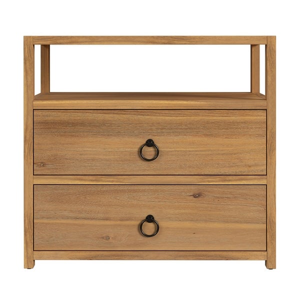 Lark 2-Drawer Wide Nightstand - - 36499783