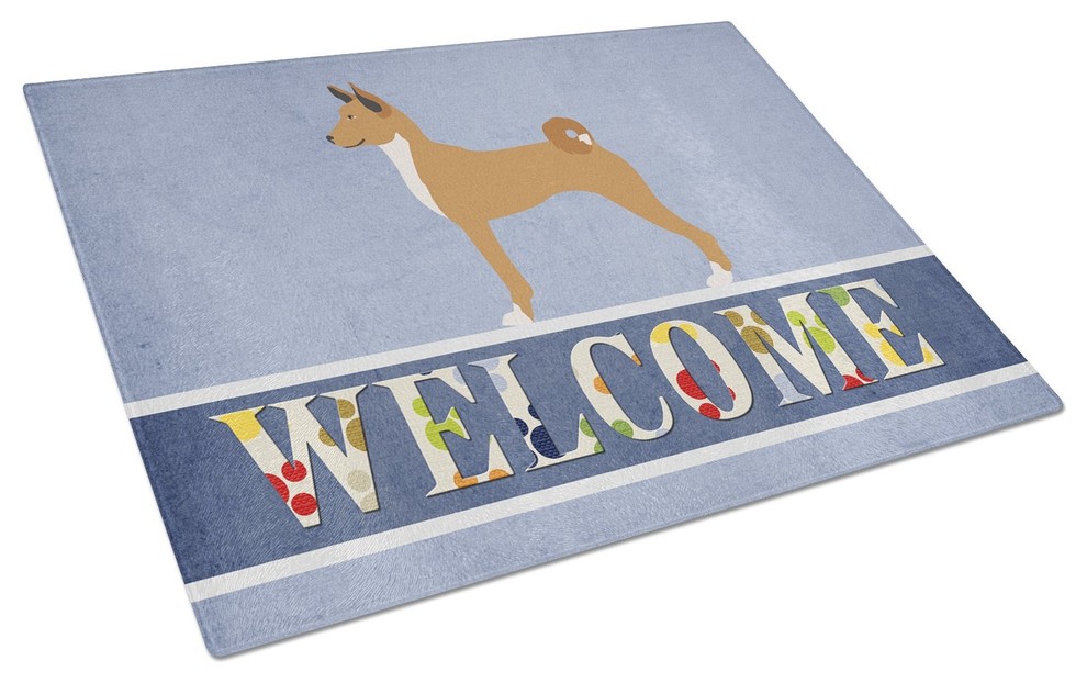 Telomian Welcome Glass Cutting Board  Large   Contemporary   Cutting Boards   by the store  Houzz