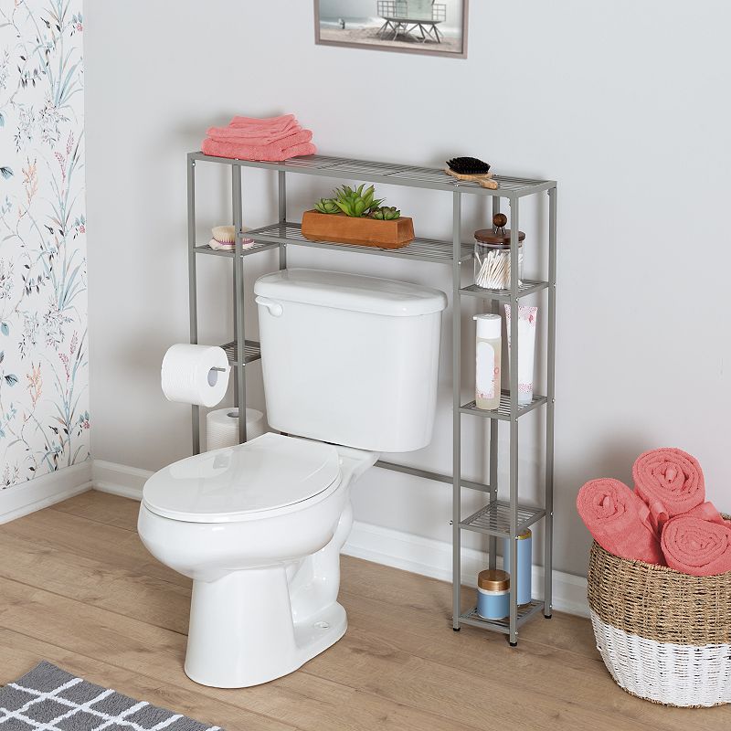 Honey-Can-Do 4-Shelf Over The Toilet Storage Floor Decor