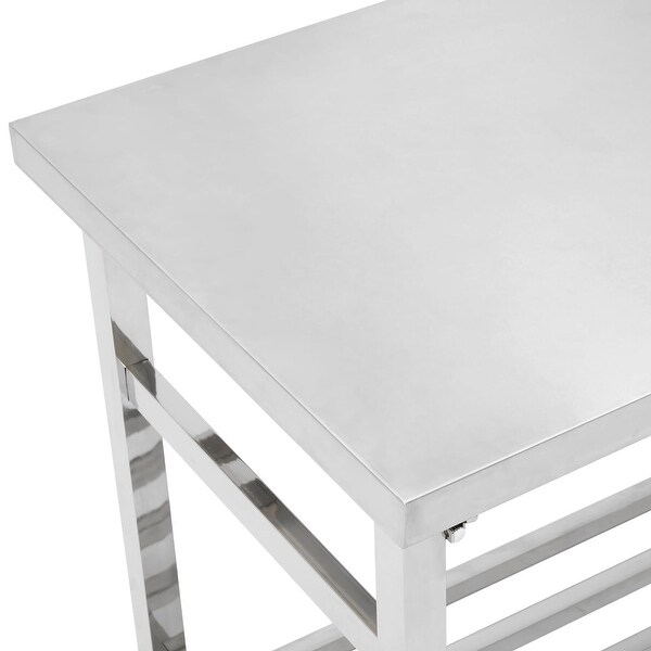 Stainless Steel Table，48 x 24 Inches Metal Prep and Work Table with Adjustable Undershelf