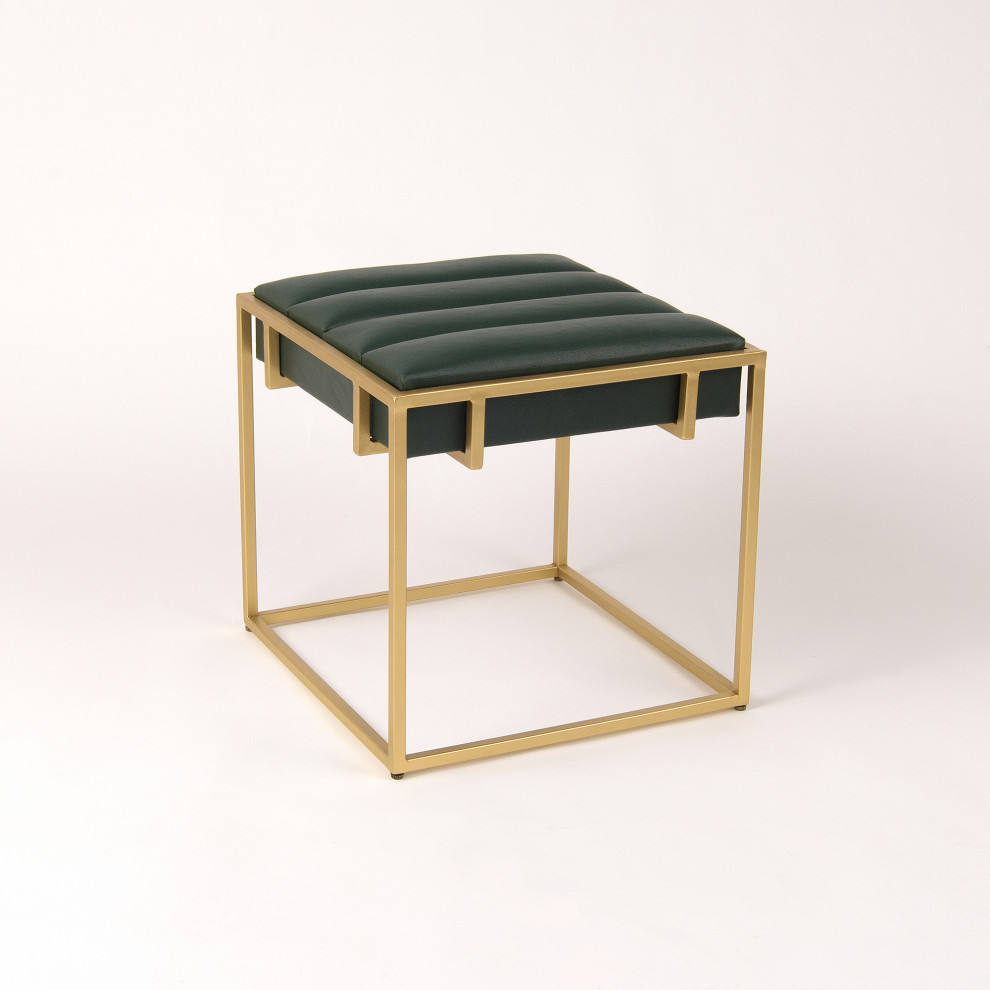 Annabelle Leather Stool   Contemporary   Vanity Stools And Benches   by Best Home Fashion  Houzz