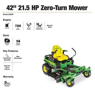 John Deere Z320R 42 in. 21.5 HP Dual Hydrostatic Gas V-Twin Zero-Turn Riding Mower BG21302