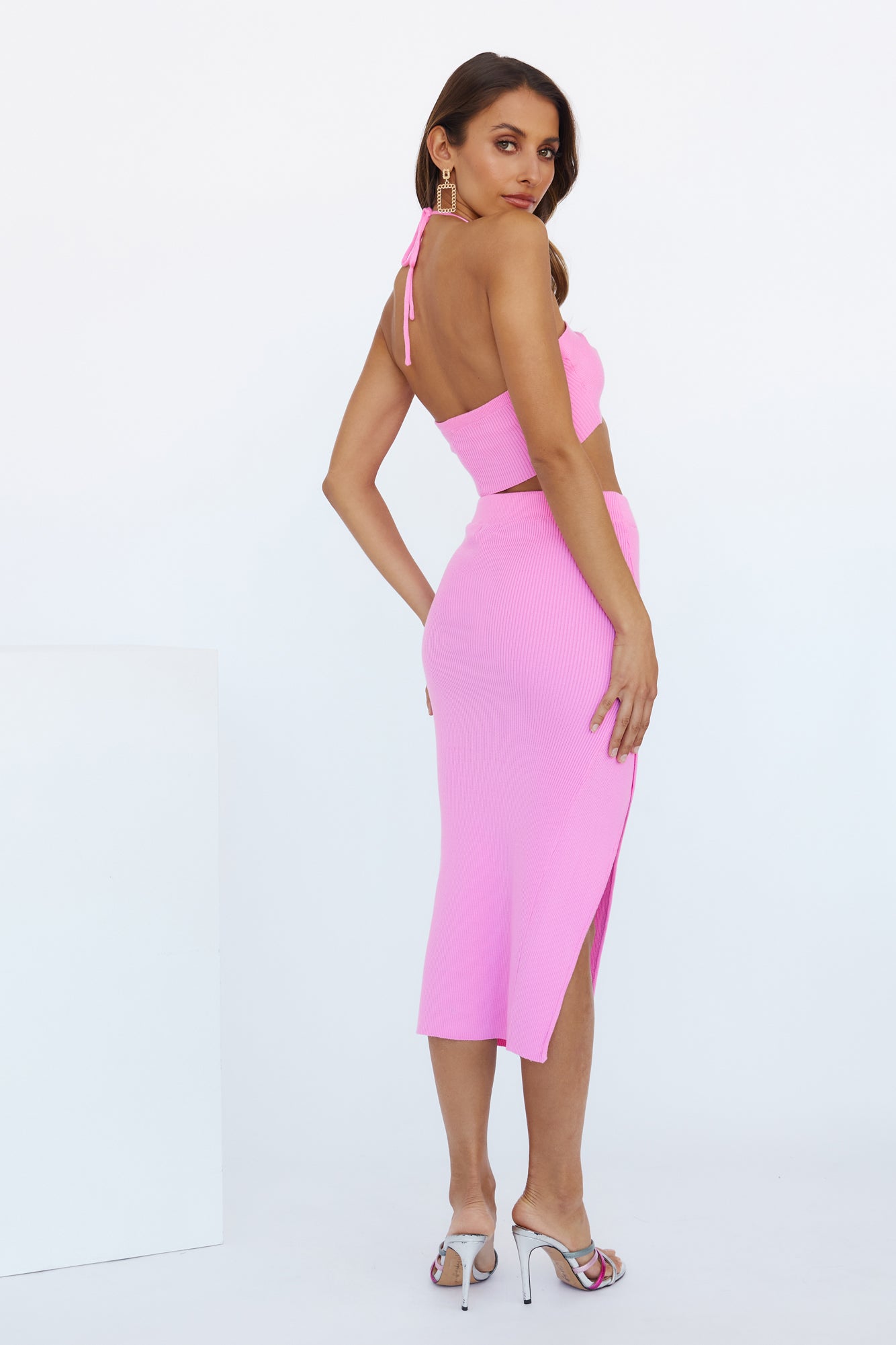 Power Move Midi Skirt Pink