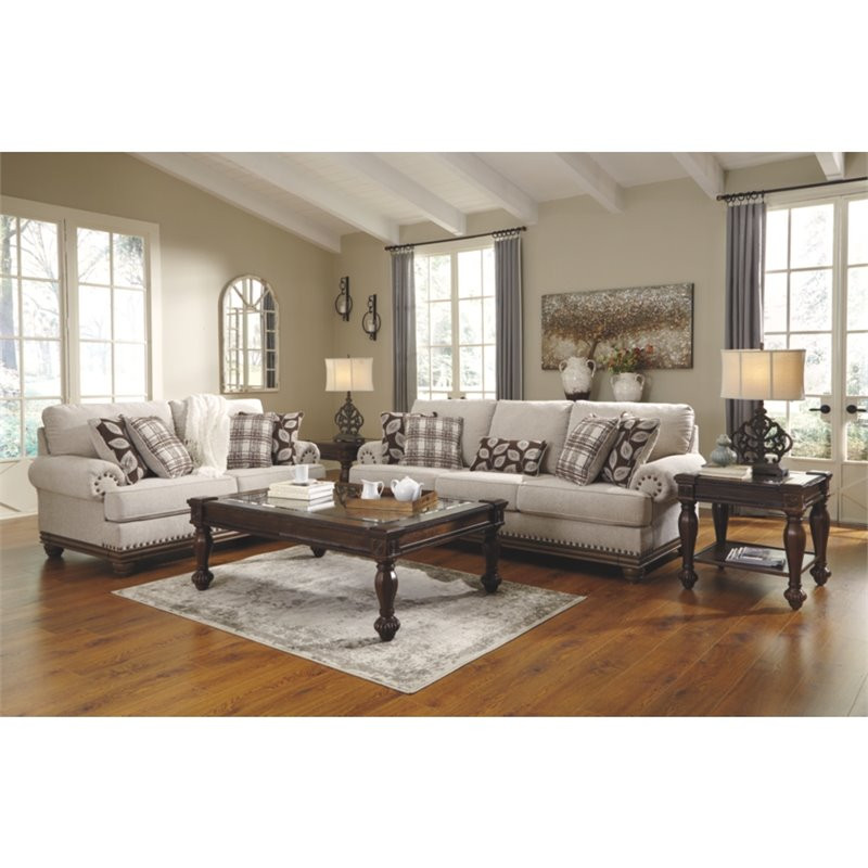 Signature Design by Ashley Harleson Loveseat in Wheat   Traditional   Loveseats   by Homesquare  Houzz