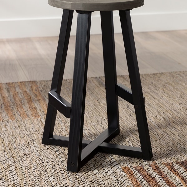 Middlebrook Round 24-inch Distressed Solid Wood Counter Stool