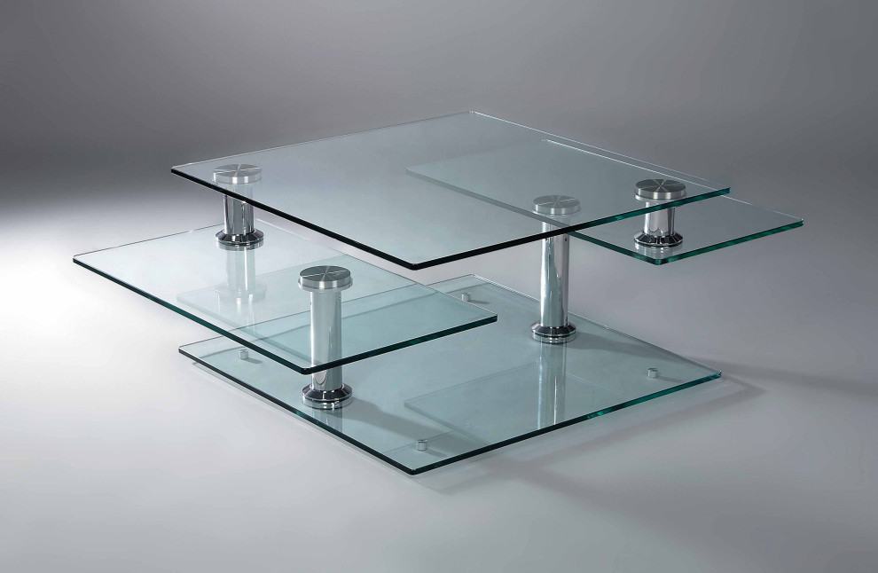 Motion Glass Coffee Table  35 quot  50 quotx 32 quotx 16.5 quotH   Contemporary   Coffee Tables   by CII  Houzz