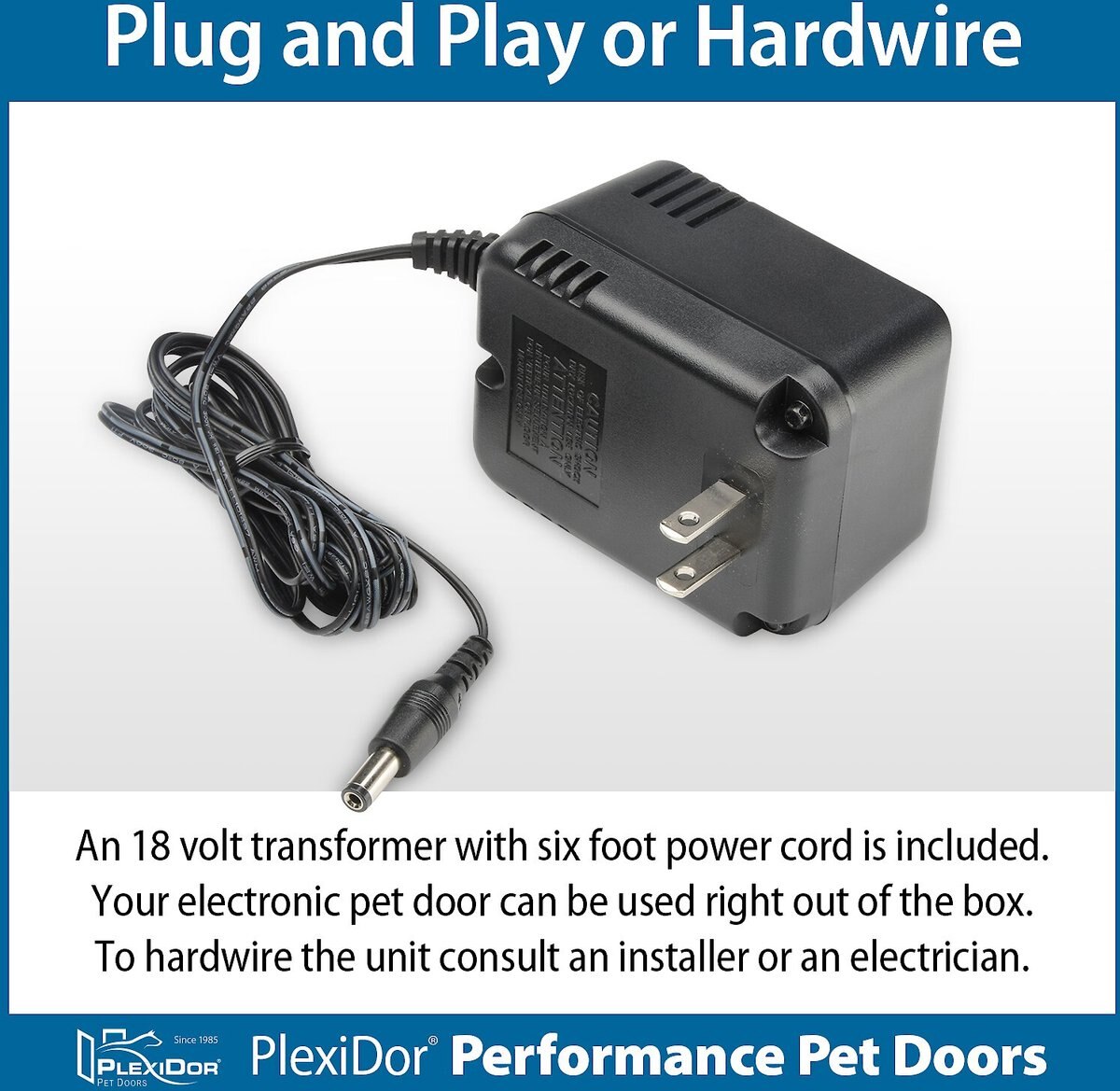 PlexiDor Performance Pet Doors Electronic Door Mounted Dog and Cat Door， Large