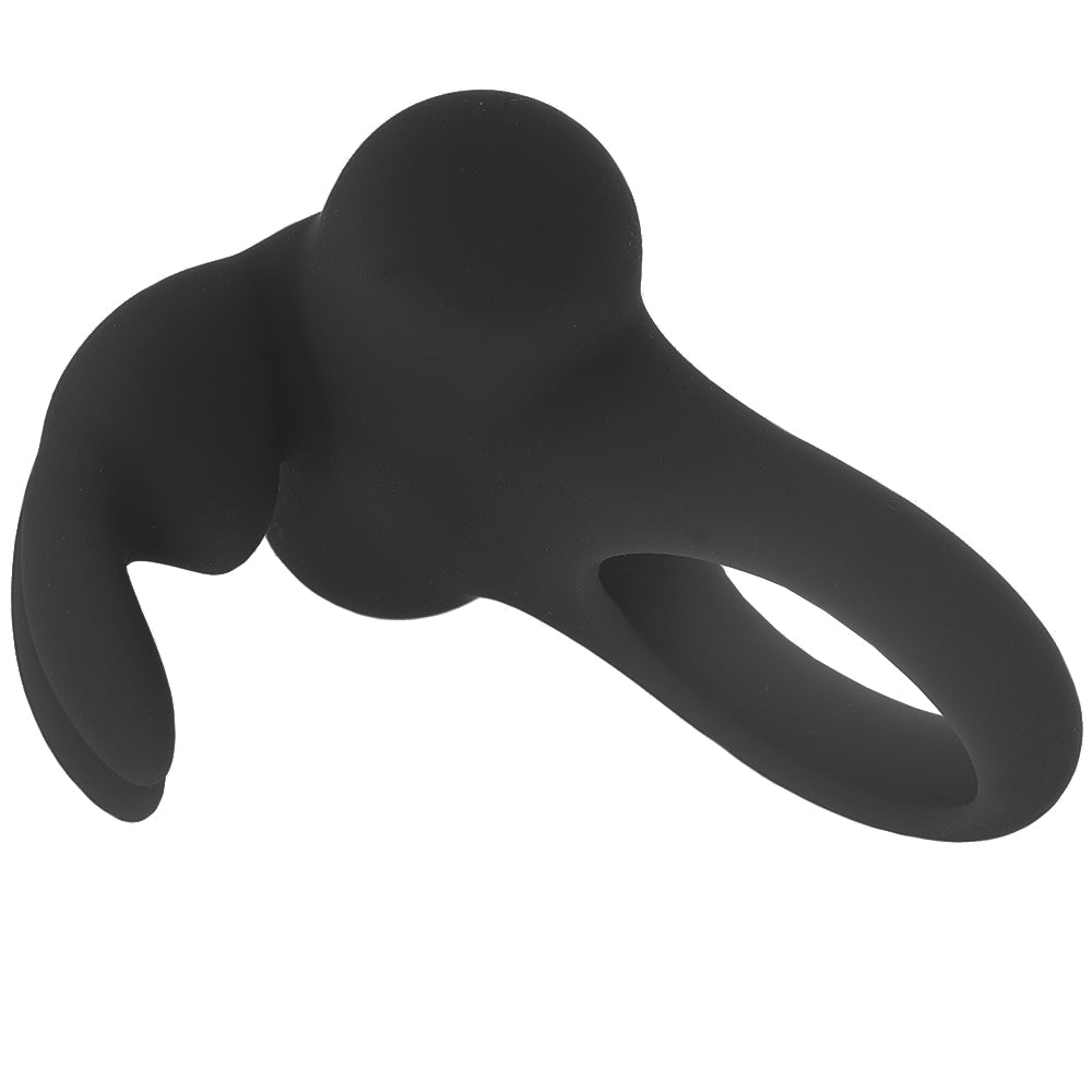 Frisky Bunny Vibrating Ring in Black Pearl