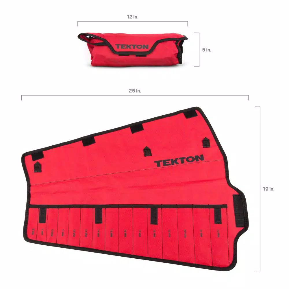 TEKTON 8 mm to 22 mm Combination Wrench Pouch (15-Tool) and#8211; XDC Depot