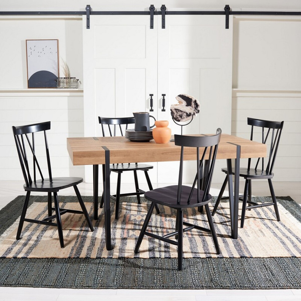 Jazzie Dining Table Natural Brown / Black Legs   Industrial   Dining Chairs   by AED Luxury Home Decor  Houzz