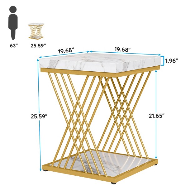 Tribesigns 2 tier End Table Square Side Table