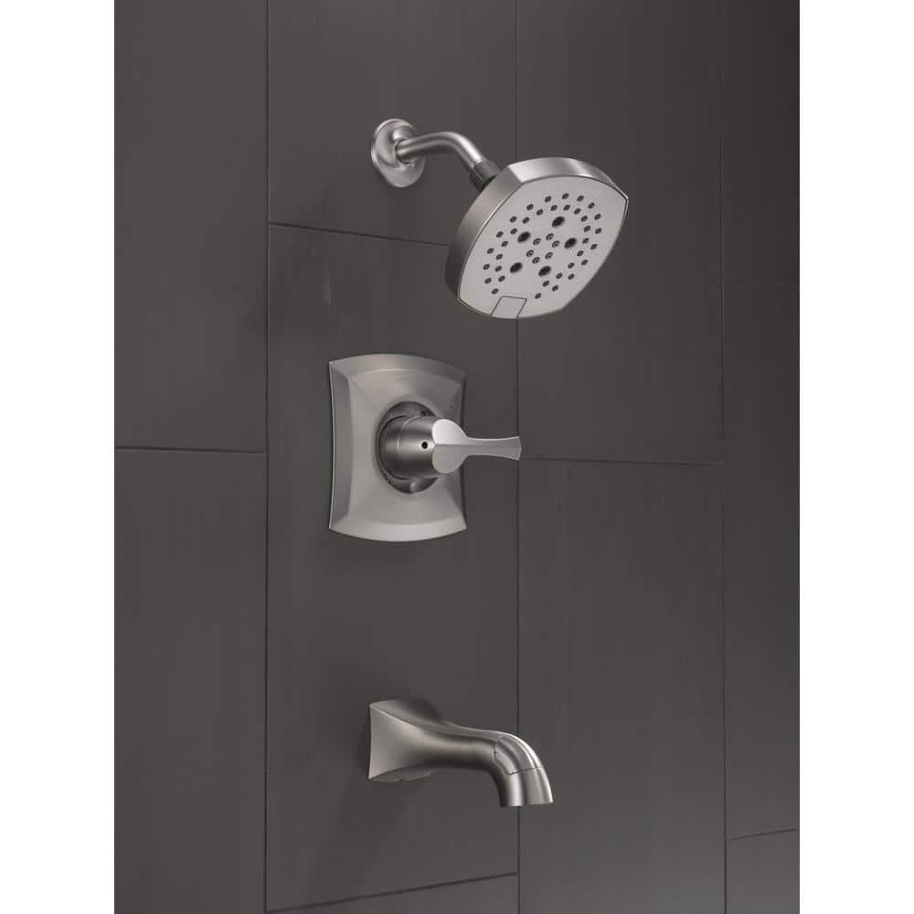 Delta Pierce SingleHandle 5Spray Tub and Shower Faucet in Spot Shield Brushed Nickel