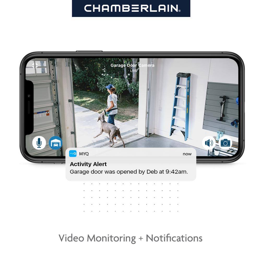 Chamberlain 34 HP LED Video Quiet Belt Drive Smart Garage Door Opener with Integrated Camera B4643T