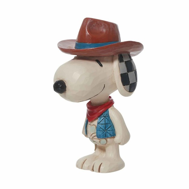 Jim Shore Mini Snoopy Cowboy One Figurine 3 5 Inches Hat Snoopy Vest Handkerchief 6013038 Resin Multicolored