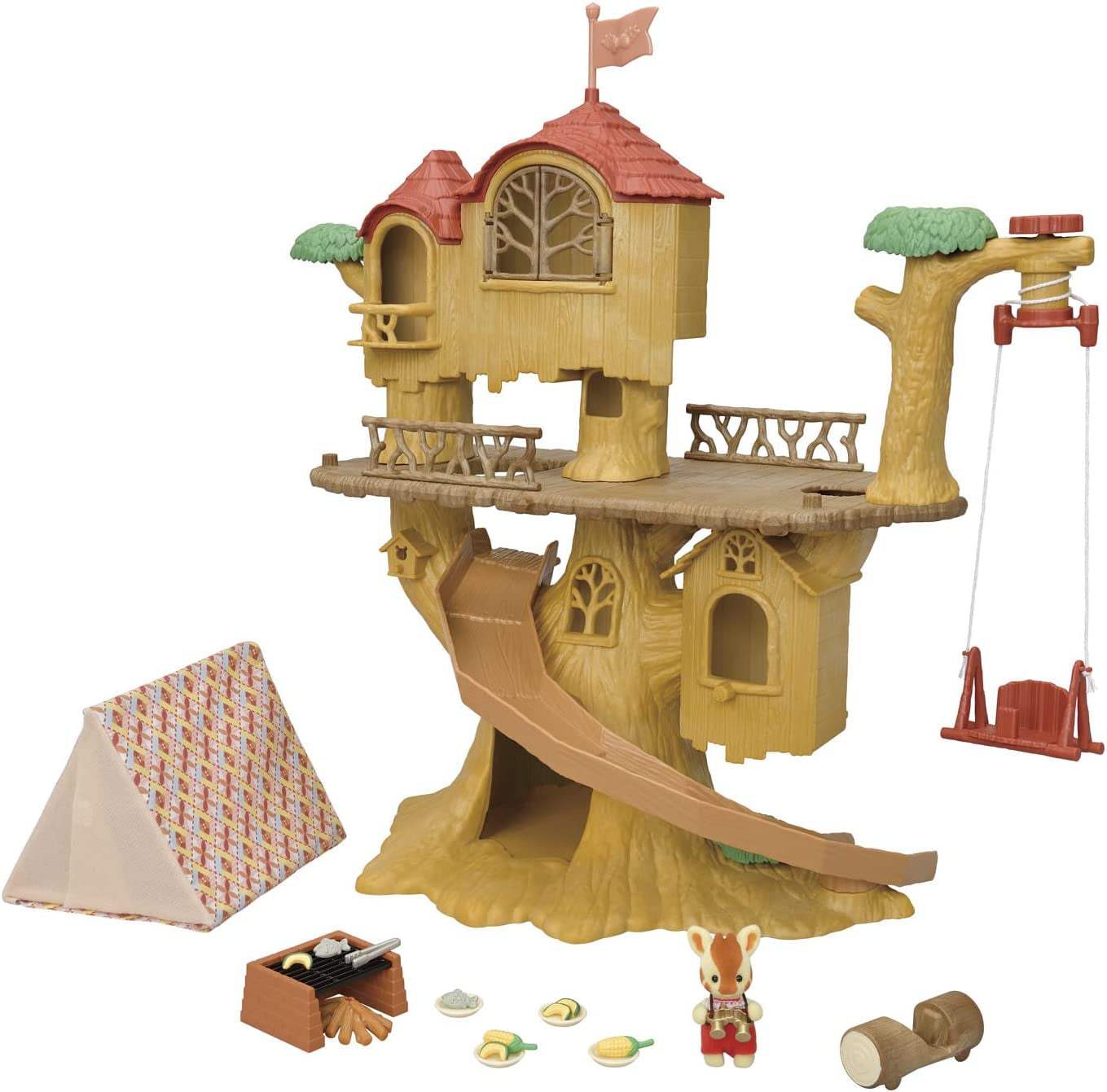 Calico Critters Adventure Treehouse Gift Set, Camping Edition, Dollhouse Playset