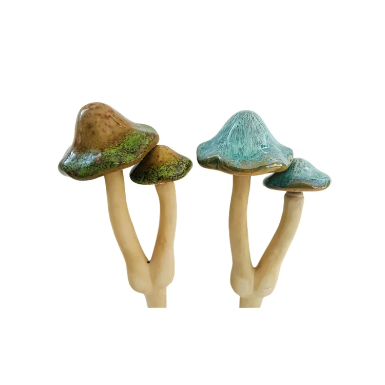 Home decor garden supplies ceramic mini crafts mushroom