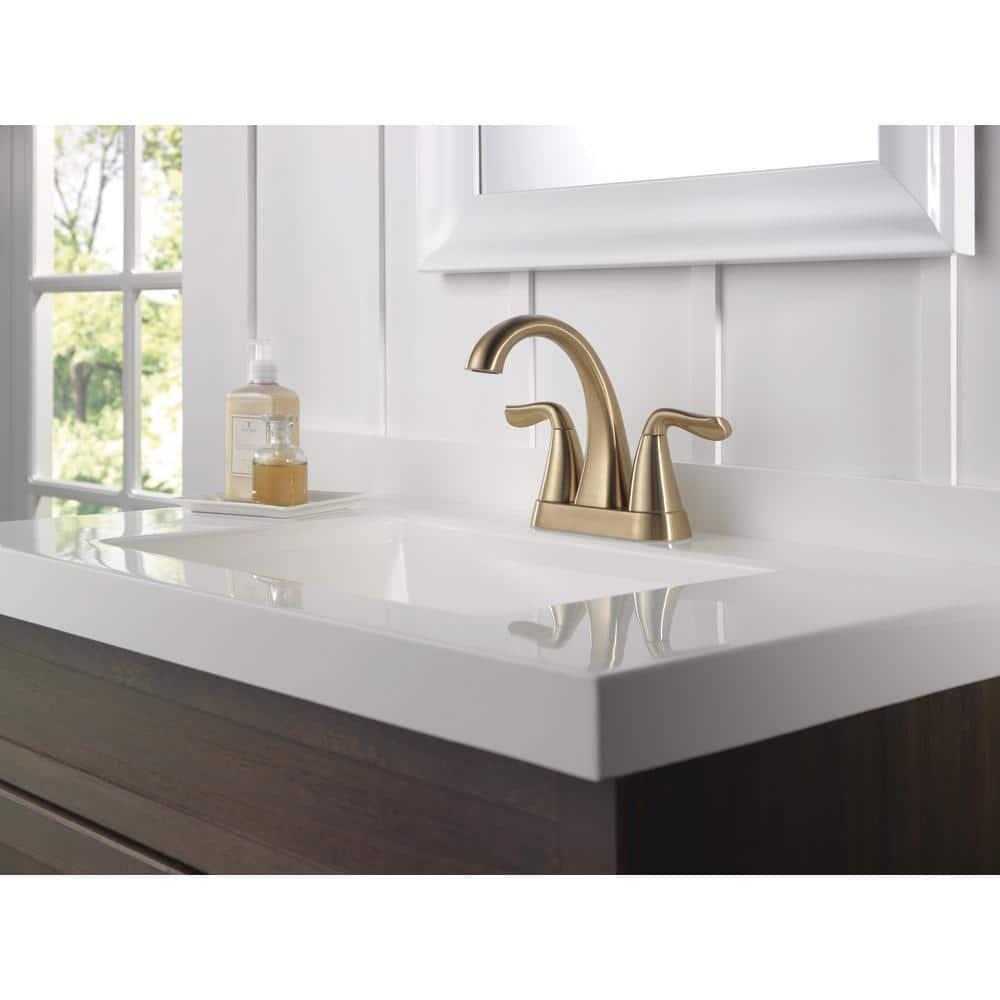 Delta Arvo 4 in Centerset 2Handle Bathroom Faucet in Champagne Bronze