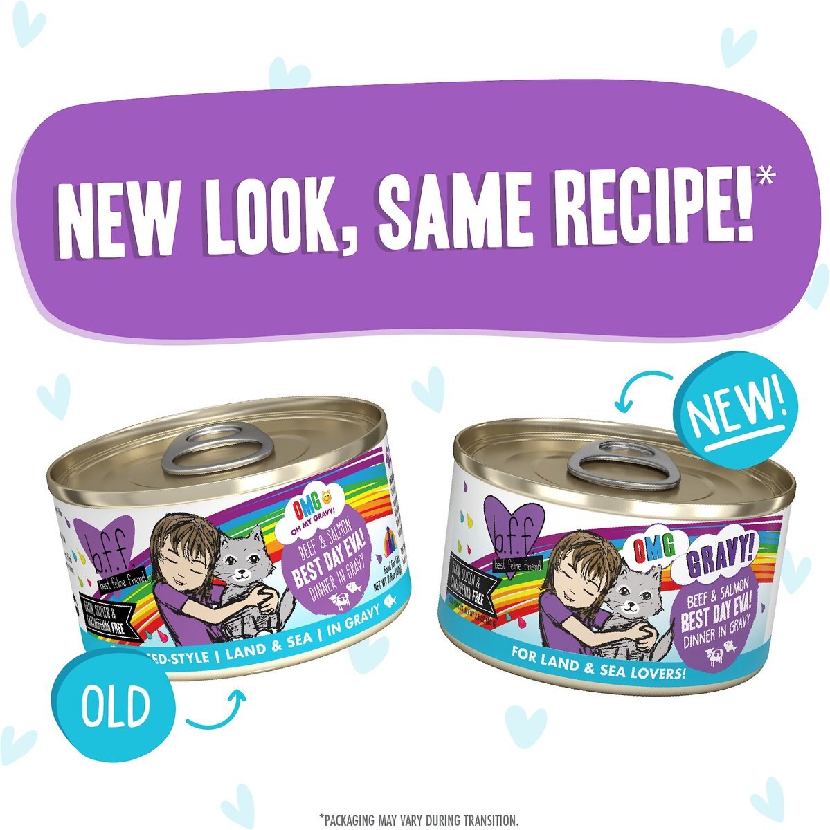 BFF OMG Best Day Eva! Beef and Salmon Dinner in Gravy Grain-Free Canned Cat Food