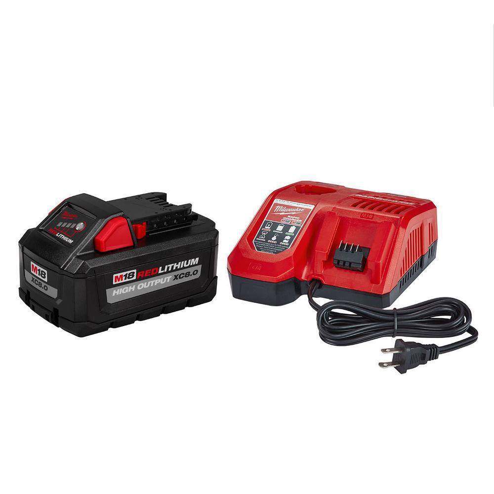 MW M18 18-Volt Lithium-Ion HIGH OUTPUT Starter Kit with XC 8.0Ah Battery and Rapid Charger 48-59-1880