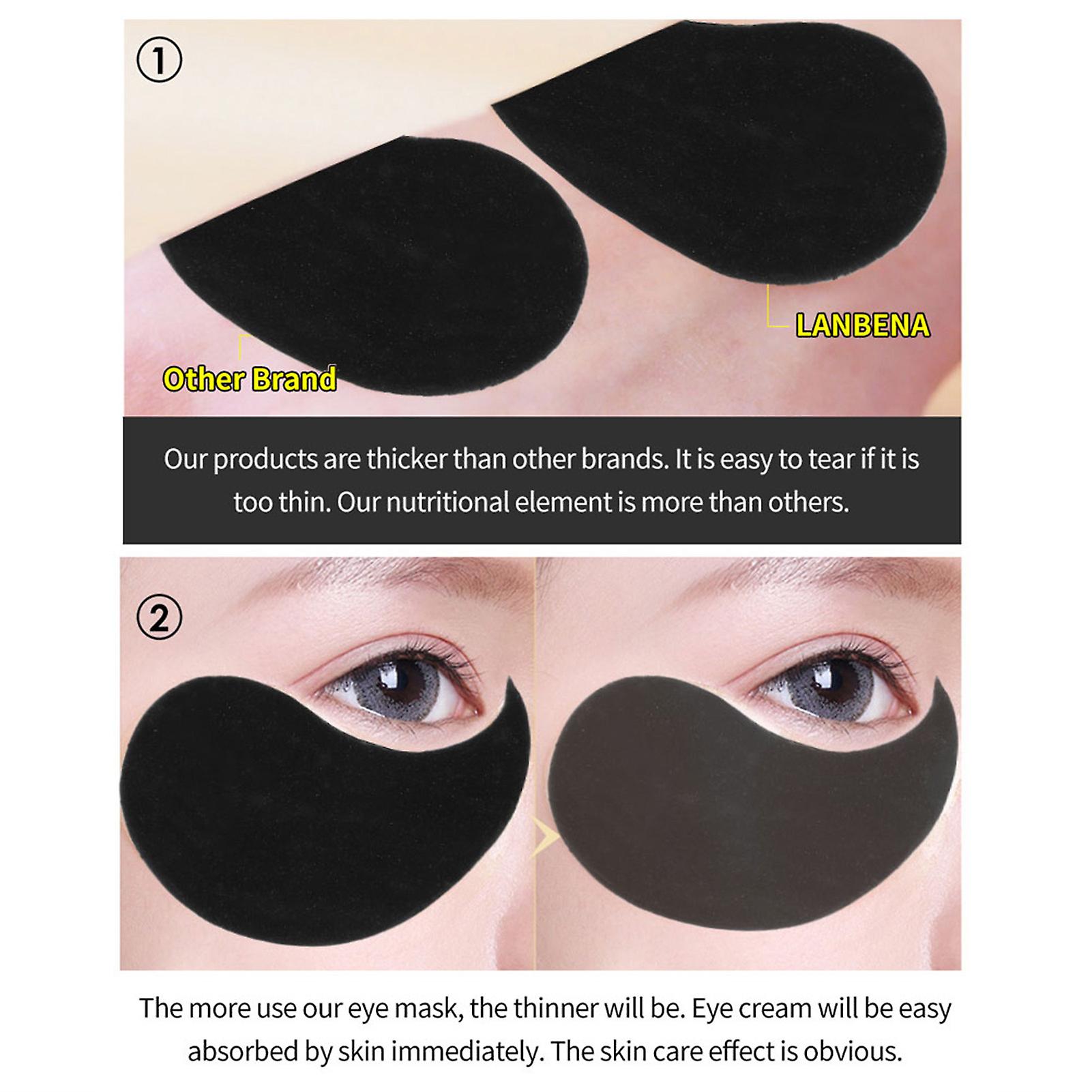 60pcs Gold Black Pearl Hydra Gel Eye Patches Fine Lines Diluting Dark Circle Eye Mask