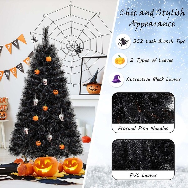 Costway 6/7/8 FT Halloween Tree with 362/572/860 Branch Tips Frosted