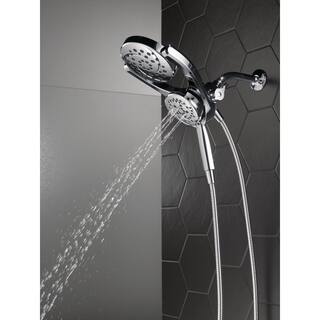 Delta HydroRain 4-Spray Patterns 1.75 GPM 6 in. Wall Mount Dual Shower Heads in Chrome 75699