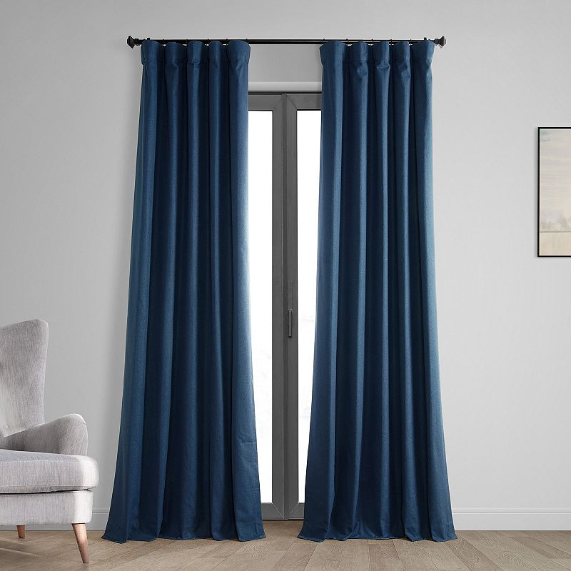 EFF Vintage Thermal Cross Linen Weave Max Blackout Window Curtain