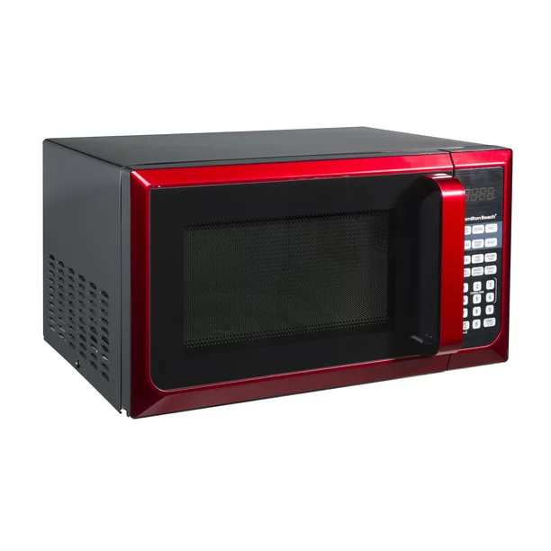 Hamilton Beach Stainless Steel 0.9 Cu. ft. Red Microwave Oven， Red Stainless Steel